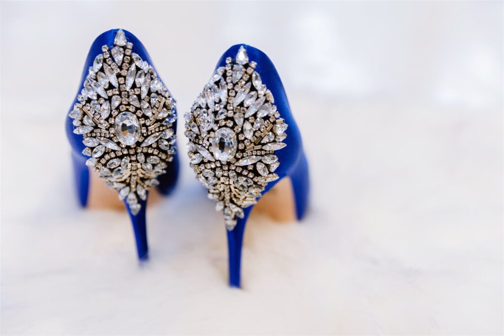blue crystal wedding shoes