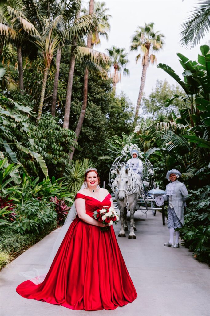 bride in red wedding dress