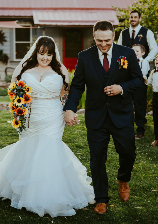 Brandi’s Ruched Layered Mermaid Wedding Dress